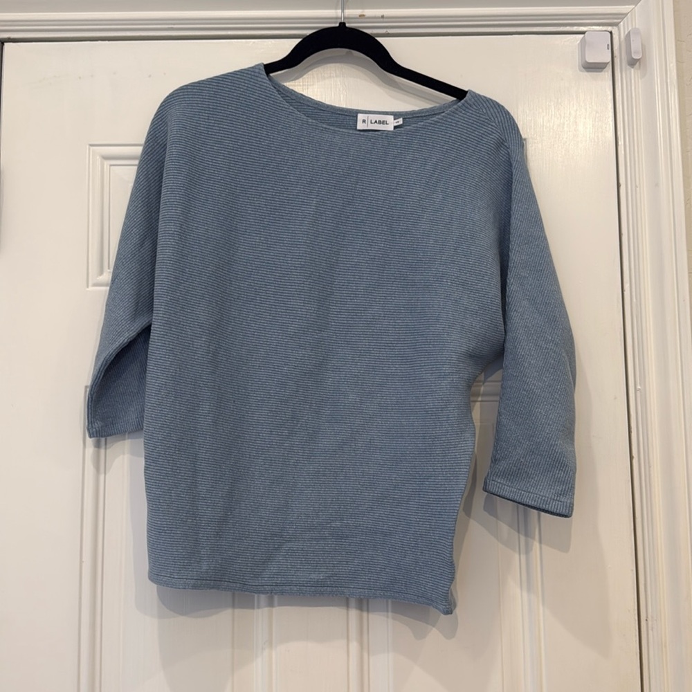 R Label The Reset Ribbed 3/4 Sleeve Pullover